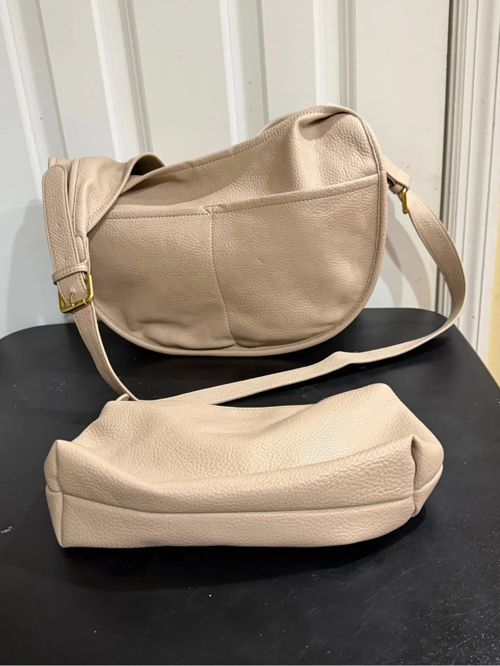 Antik Kraft Classic Pebbled PU Hobo Bag with cosmetic bag